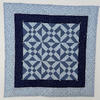 Blue Strawberries Baby Quilt